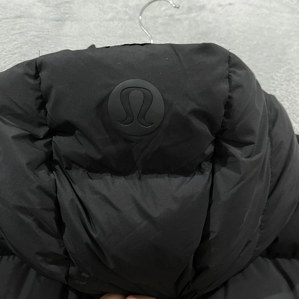 Lululemon Wunder Puff Jacket Black Goose Down Hooded Puffer Coat Womens 12 - Picture 10 of 16